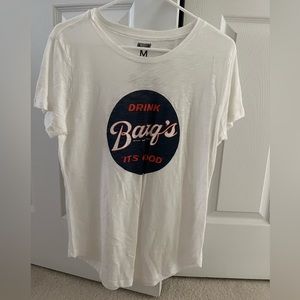 Never worn! It is a very cute shirt that I wish I could have worn:)